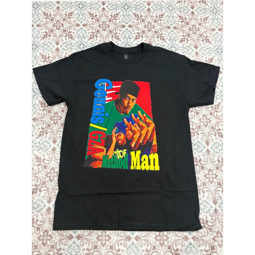 Gildan Genius GZA Method Man Wu-Tang Clan Graphic T-Shirt Black Medium Hip Hop